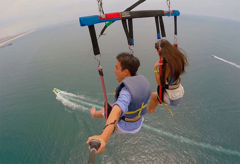 Couple parasailing on Marco Island